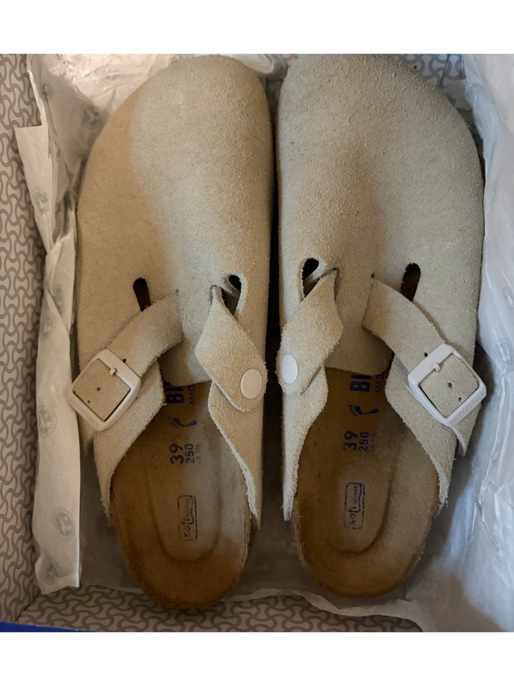 Birkenstock Boston BS Clog Antique White Women’s 8 Men’s 6 EU 39 Narrow Regular